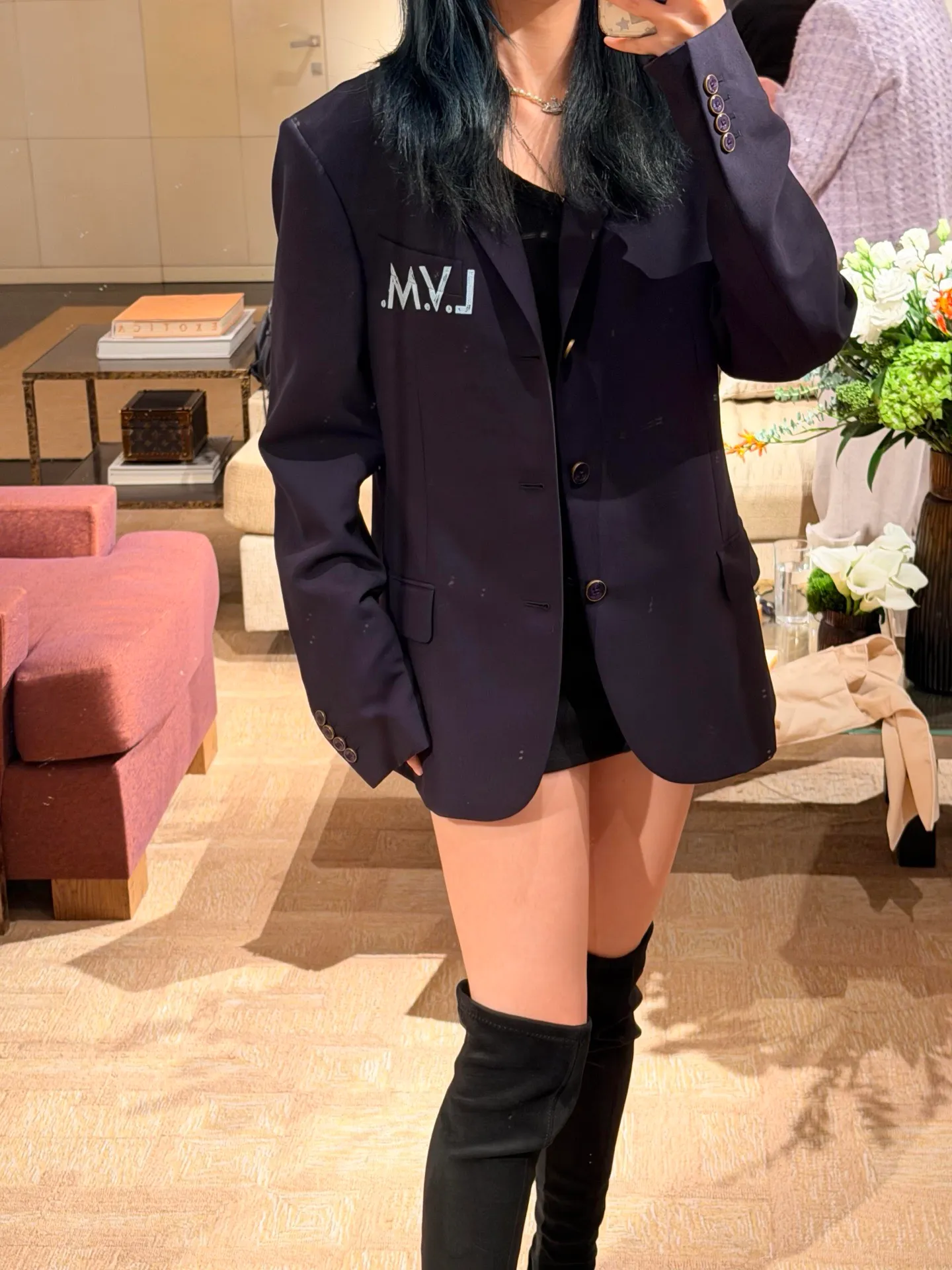 Louis Vuitton Pocket Embroidered Single Breasted Suit Jacket